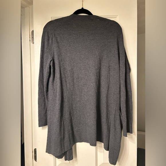 Madewell Cardigan Sweater Charcoal Gray Open Front Pockets Slub Knit- Small - Picture 5 of 5